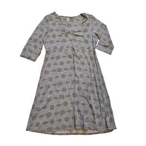 Toad & Co Rosalinda Dress Womens Size XL Gray Beige Vneck Organic Cotton